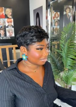 Coupe pixie afro — shampooing + wrap