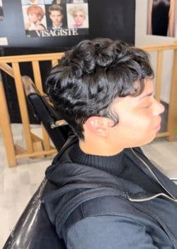 Coupe pixie afro — shampooing + wrap