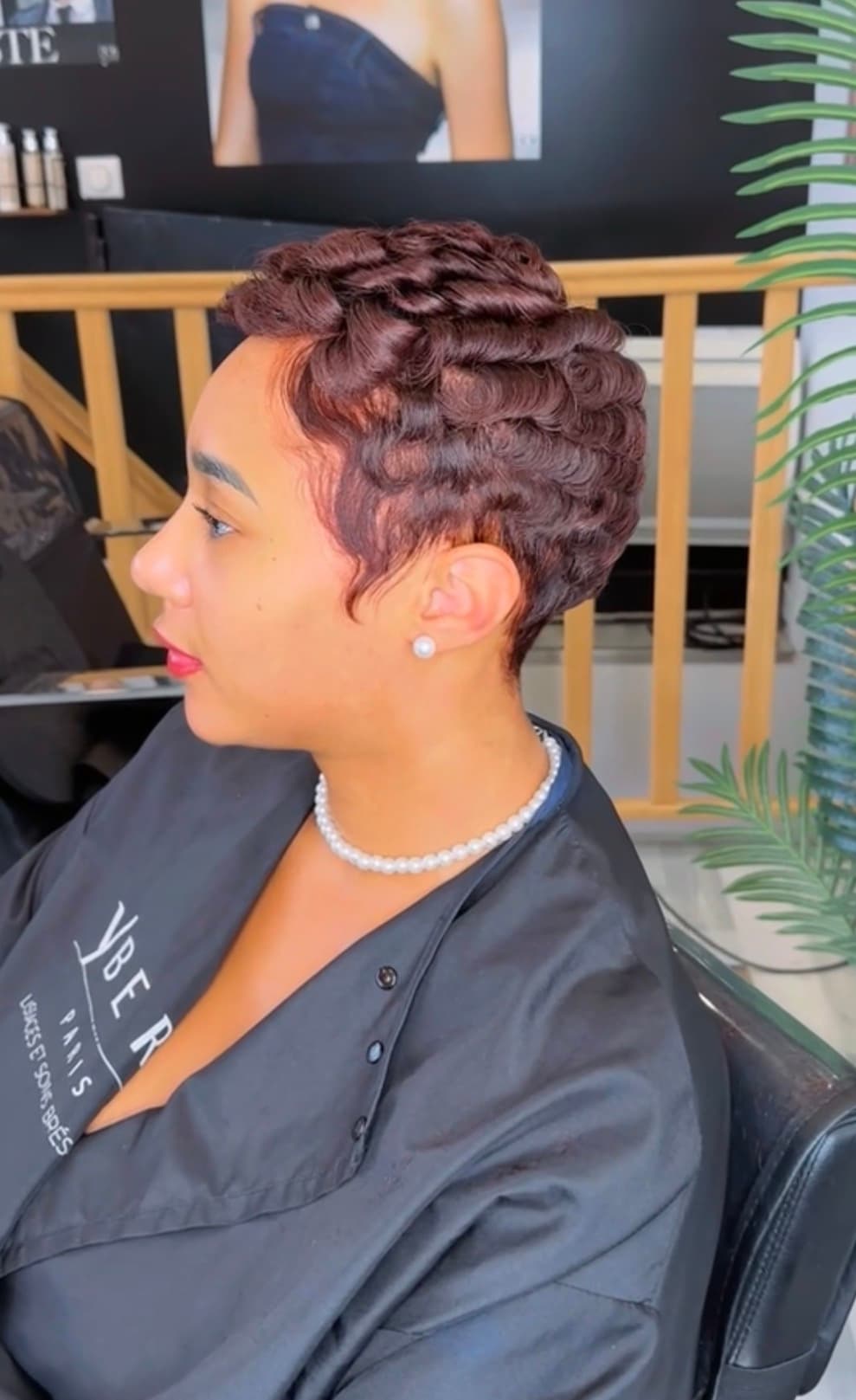 Coupe pixie afro — shampooing + wrap